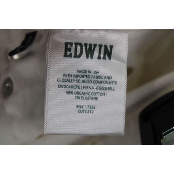 Edwin jeans Hana classic tapered high rise straight size 25 Button Fly White - Picture 7 of 7